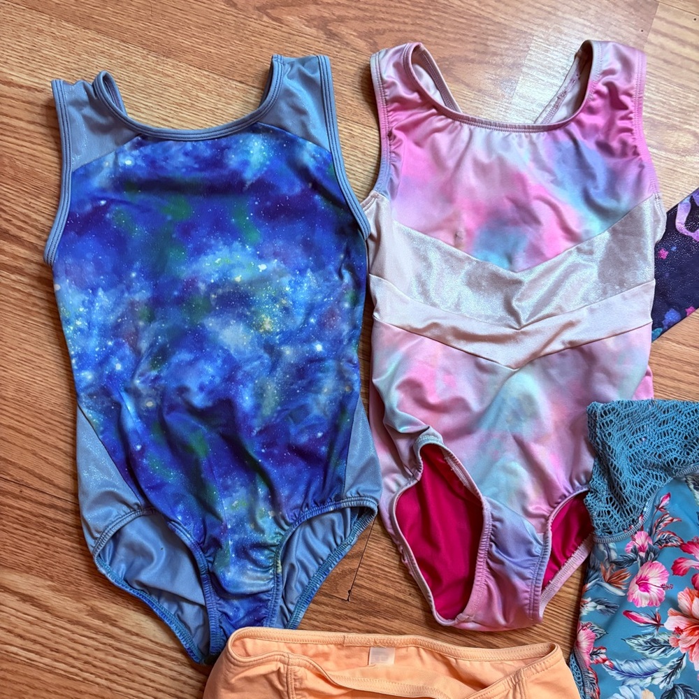 Colorful Kids One Piece Gymnastics Bundle of 5 Size 8/10 - Picture 3 of 11